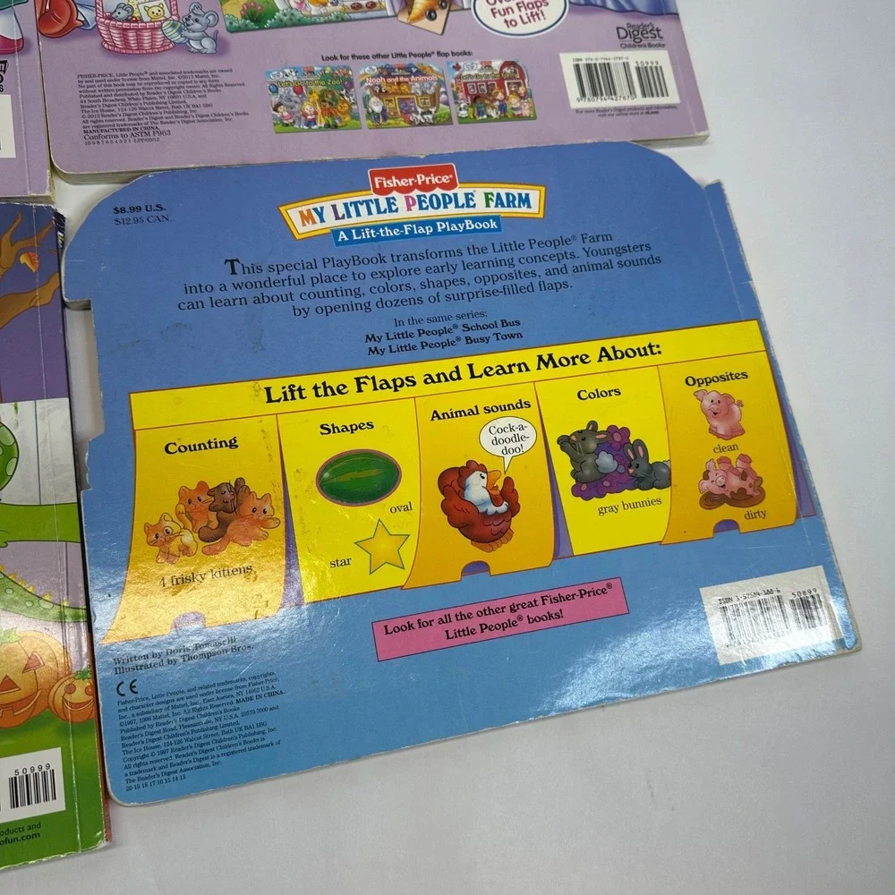 Fisher-Price Little People Lift-the-Flap Board Books Set of 4 Halloween Easter